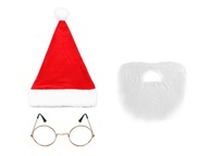 Súprava Santa Claus, klobúk brada 3 ks