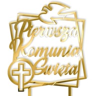 TOPPER TORTA dekorácia plexi ZLATÁ zrkadlo KOMUNION TOPPER TORTA dekorácia plexi ZLATÁ zrkadlo KOMUNION