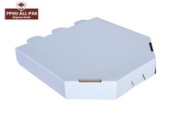 EKO krabica na pizzu 24 x 24 x 4 cm, biela, zrezané rohy (100 ks)