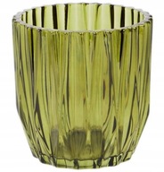 Malá sklenená váza, 3D efekt, svietnik, 11 cm