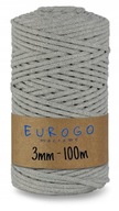 Čierna makrama reťazec so sivým jadrom 100 mm 3 mm Čierna makrama reťazec so sivým jadrom 100 mm 3 mm