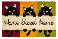 Farebná domáca rohožka, kokosová podložka na topánky, Home Sweet Home Cats Farebná domáca rohožka, kokosová podložka na topánky, Home Sweet Home Cats