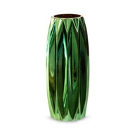 Čierna dekoratívna sklenená váza 12X30cm zelená