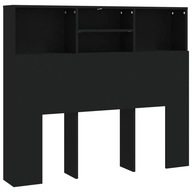 VidaXL Čelo postele s policami Čierna 120x19x103,5 cm VidaXL Čelo postele s policami Čierna 120x19x103,5 cm