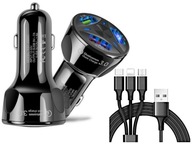 Rýchla nabíjačka do zapaľovača cigariet 3x USB QC Rýchla nabíjačka do zapaľovača cigariet 3x USB QC