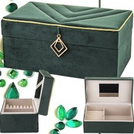 Zelená šperkovnica, organizér na darčeky