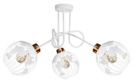 ELEGANTNÉ závesné stropné svietidlo EDISON GLOBUS 3 biely medený luster ELEGANTNÉ závesné stropné svietidlo EDISON GLOBUS 3 biely medený luster