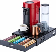 Vlajková loď držiak kapsúl Nespresso, zásuvka, 50 kapsúl, kov, čierna Vlajková loď držiak kapsúl Nespresso, zásuvka, 50 kapsúl, kov, čierna