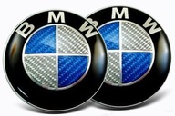 2x BMW 82m CARBON BLUE modrý odznak vpredu vzadu
