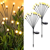 POHNANÁ SOLARNÁ LAMPA ČIERNA 10 LED GULIČKY TEPLO BIELA 65 CM 2 KS. POHNANÁ SOLARNÁ LAMPA ČIERNA 10 LED GULIČKY TEPLO BIELA 65 CM 2 KS.