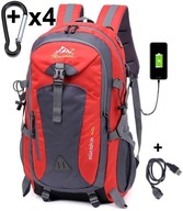 Športový turistický batoh Vodotesný ľahký bedrový pás 40L USB + kábel
