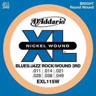 Struny pre elektrickú gitaru D'Addario EXL115W 11-49 Struny pre elektrickú gitaru D'Addario EXL115W 11-49