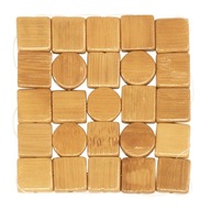 4 bambusové tácky Mosaika, 10 x 10 cm
