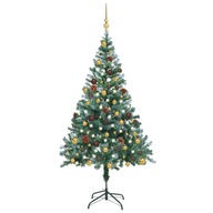 VidaXL umelý matný vianočný stromček s LED ozdobami