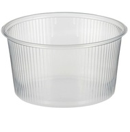 Jednorazové nádoby s vekom, okrúhle, priehľadné, 300 ml PP, 100 kusov