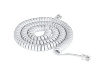Telefónny kábel 15mb, biely, špirálové slúchadlo