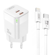 Rýchla nabíjačka pre iPhone, dvojitá USB-C kocka 35W + iPhone kábel Rýchla nabíjačka pre iPhone, dvojitá USB-C kocka 35W + iPhone kábel