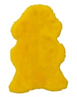 Žltý koberec z pravej ekologickej kože 100 cm