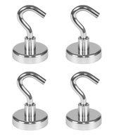 Neodymový magnet s háčikom do 32 kg N52 Sada 4 ks Neodymový magnet s háčikom do 32 kg N52 Sada 4 ks