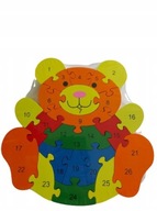 Puzzle Drevené kocky Písmená Čísla Teddy Bear