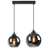 Lustrová lampa Dve rôzne sklenené gule Graphite E27 Lustrová lampa Dve rôzne sklenené gule Graphite E27
