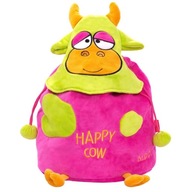 PLYŠOVÝ BATOH HAPPY COW FUCHSIA 30X20 CM