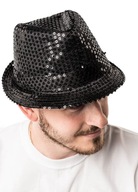 Čierny flitrový LED klobúk DG2389 Čierny flitrový LED klobúk DG2389