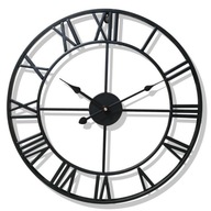 kovové hodiny čierne priemyselné retro loftové 60cm