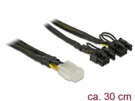 Delock 6pin - 2x 8/6 pin opletený Delock 6pin - 2x 8/6 pin opletený