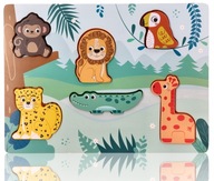 3D DOTYKOVÉ PUZZLE SAFARI ZVIERATKÁ 3D PUZZLE ŽIRAFA KROKODÝL 3D DOTYKOVÉ PUZZLE SAFARI ZVIERATKÁ 3D PUZZLE ŽIRAFA KROKODÝL