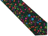 Farebná bavlnená pánska kravata s kvetmi C40