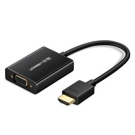 Uzelený kábel adaptéra kábla HDMI (samec) - VGA (samica) čierny (MM102)