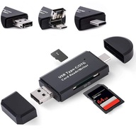 SD MicroSD TF USB USB-C ČÍTAČKA KARIET MICRO-USB OTG