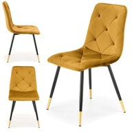 Moderná čalúnená stolička 834C Yellow Velvet