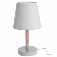 Lampa na nočný stolík, biele tienidlo, drevo