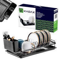KADAX JEDNOSTUPŇOVÁ OCEĽOVÁ ODVODŇOVAČKA NA SUŠENIE RIADU S ODKAPÁVAČOM, ČIERNA KADAX JEDNOSTUPŇOVÁ OCEĽOVÁ ODVODŇOVAČKA NA SUŠENIE RIADU S ODKAPÁVAČOM, ČIERNA