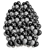 Metalické čierne strieborné balóny narodeninové svadobné 100 ks latexové Silvestrovské Metalické čierne strieborné balóny narodeninové svadobné 100 ks latexové Silvestrovské