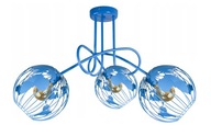 MLÁDEŽ Závesné stropné svietidlo EDISON GLOBUS 3 modrý LED luster MLÁDEŽ Závesné stropné svietidlo EDISON GLOBUS 3 modrý LED luster
