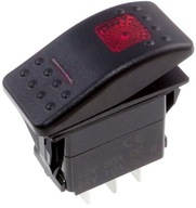 Carling ON-ON 2-polohový 7-pinový LED červený prepínač