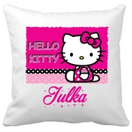 Vankúš + Meno nápis HELLO KITTY VEĽA VZOROV Vankúš + Meno nápis HELLO KITTY VEĽA VZOROV