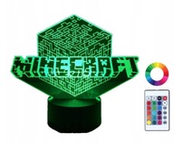 3D LED NOČNÁ LAMPA V TVARE MINECRAFT HER LAMPA 16 FAREB DIAĽKOVÉ 3D LED NOČNÁ LAMPA V TVARE MINECRAFT HER LAMPA 16 FAREB DIAĽKOVÉ