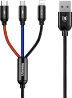 USB USB + micro USB + Lightning 1,2 m čierny USB USB + micro USB + Lightning 1,2 m čierny
