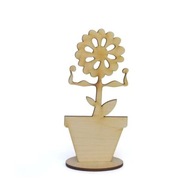 drevený 3D kvet so stojanom na dekoráciu
