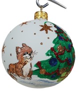 Vianočná guľa, ručne maľované sklenené guličky 10 cm