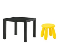Stôl IKEA LACK + stolička MAMMUT žltá pre deti