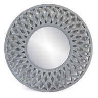 Dekoratívne okrúhle zrkadlo do obývačky šedé