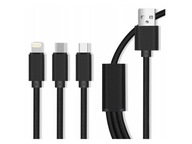 3V1 USB KÁBEL, MIKRO KONCOVKA, IPHONE USB TYP-C 3V1 USB KÁBEL, MIKRO KONCOVKA, IPHONE USB TYP-C