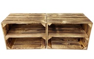 2x DREVENÉ PALOVANÉ BOXY S DLHOU POLICOU, ROZMER 39x29x24CM 2x DREVENÉ PALOVANÉ BOXY S DLHOU POLICOU, ROZMER 39x29x24CM