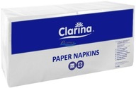 Biele 2-vrstvové skladané papierové obrúsky Clarina (33x33 cm) 250 ks