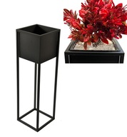 Stojan na kvety, box, stojan na kvety, loft, matná čierna, 50 cm + vložka